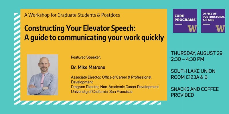 Constructing Your Elevator Speech, A guide to communicating your work quickly