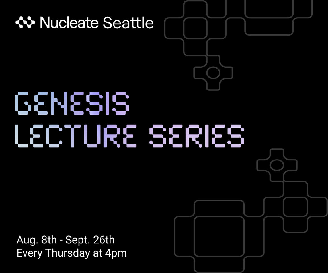 The Nucleate Genesis Lecture Series is designed to illuminate the path from conception to commercialization of life science companies to trainees of all levels in the Seattle area.