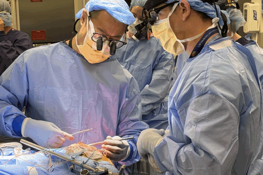 UW neurosurgeons implanting a device in the brain
